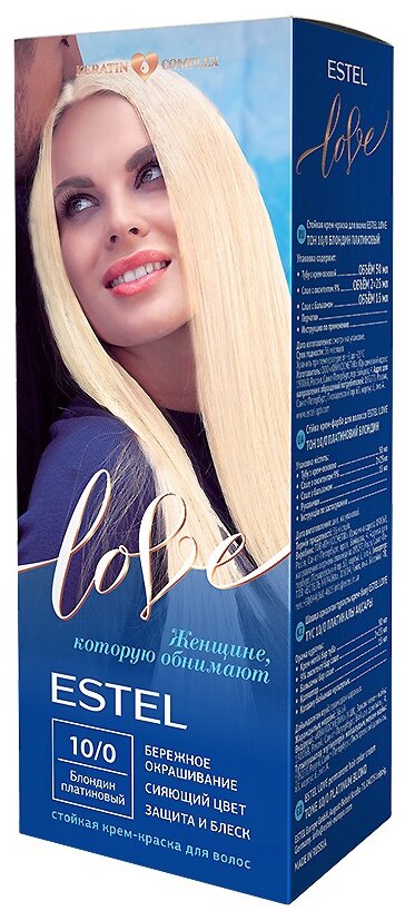 ESTEL LOVE Стойкая крем-краска  д/в тон 10/0 Блондин платиновый