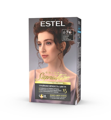 ESTEL COLOR Signature Стойкая крем-гель  д/в тон 6/74 Парижские каштаны