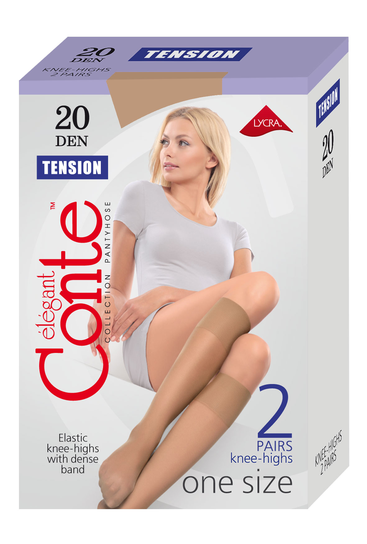 ГОЛЬФЫ CONTE Tension 20d(2 пары) nat. 23-25