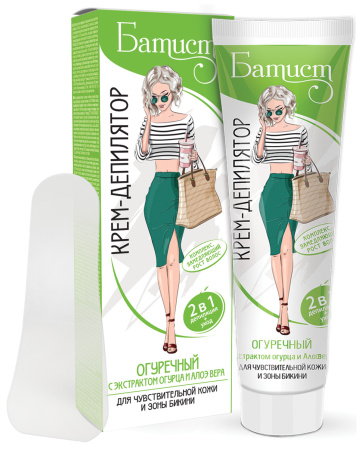 БАТИСТ Крем-депил. ОГУРЕЧНЫЙ д/чувств.кожи и зоны бикини 100мл.