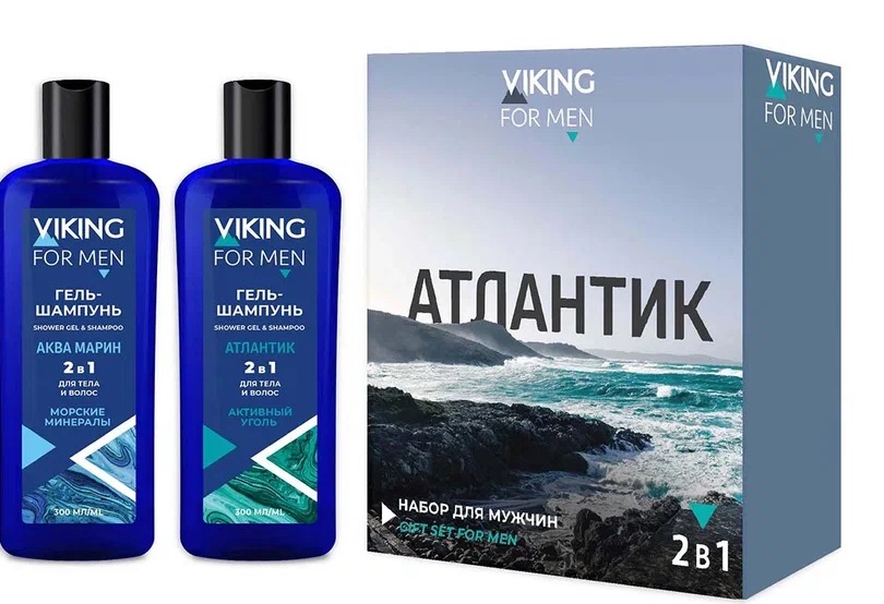 Viking: ПН АТЛАНТИК(Гель-ш-нь Атлантик 300 мл + Гель-шампунь Аква Марин 300мл)