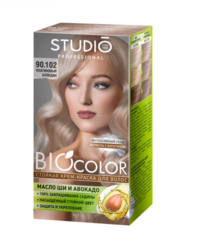 Стойкая крем-краска д/волос Biocolor(Биоколор) 90.102 платиновый блондин 50/50/15мл