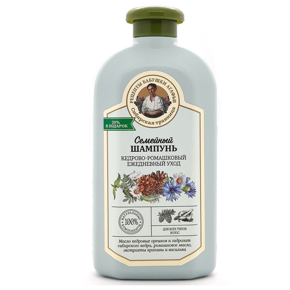 РБА Сибирская Травница Шампунь д/в всех типов "Ежедневный уход. кедр,ромашка"500мл