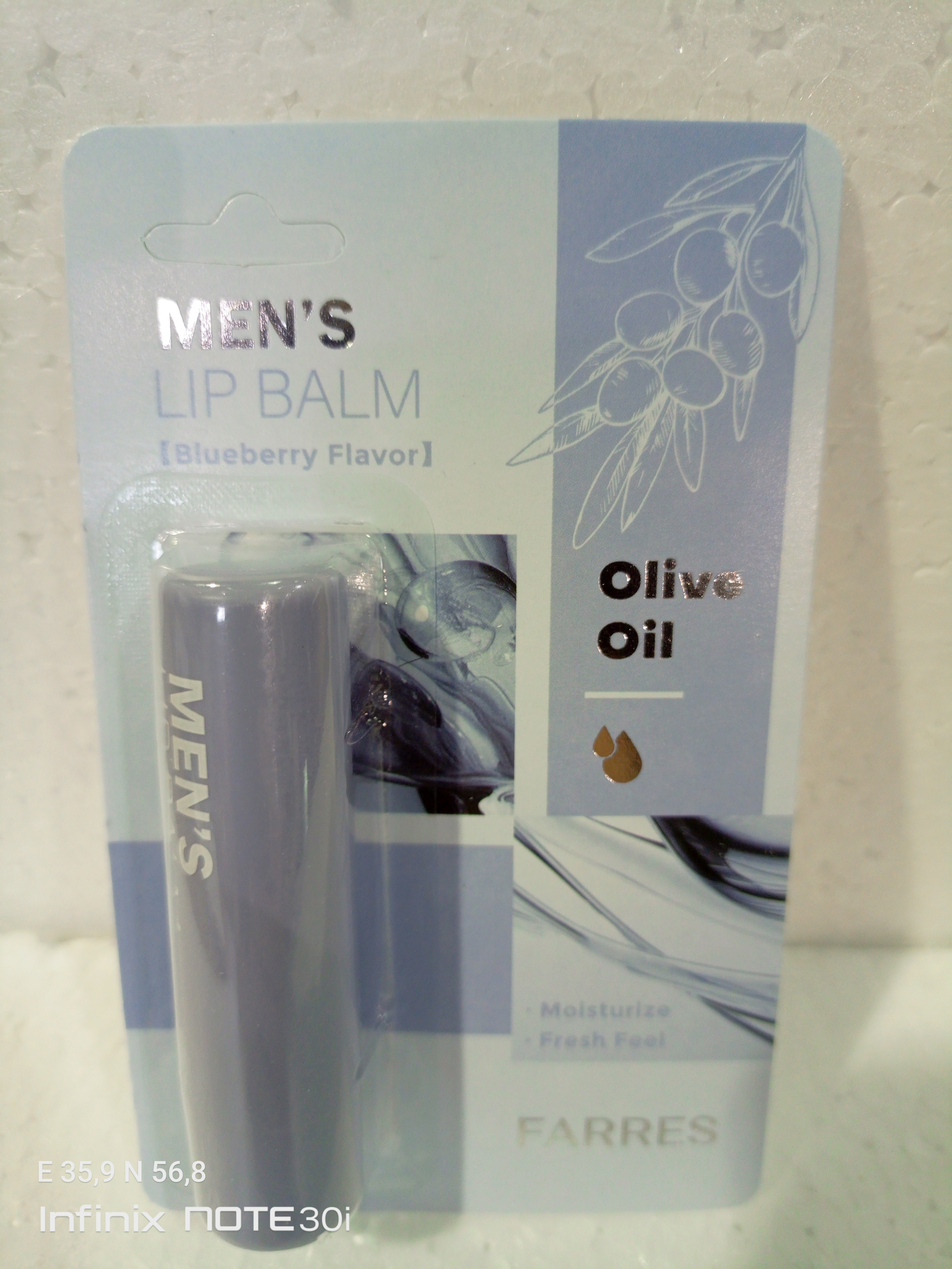 Farres для Мужчин Гигиеническая помада с оливковым маслом "черника" 5101-02/ 24шт