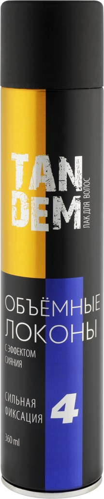 Лак TANDEM Объемные локоны 4 с/ф 360мл/12шт в кор 