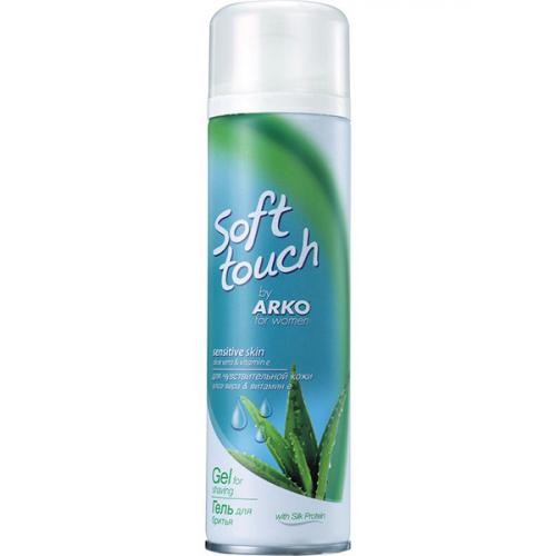 ARKO гель д/бритья женский Soft Touch д/чувств/кожи Алоэ и вит.А 200 мл/12
