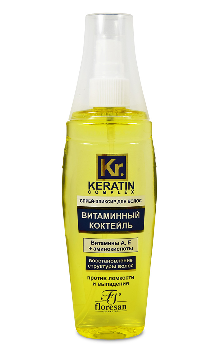 Ф KERATIN COMPLEX Спрей-эликсир д/волос "Витаминный коктейль" 135мл