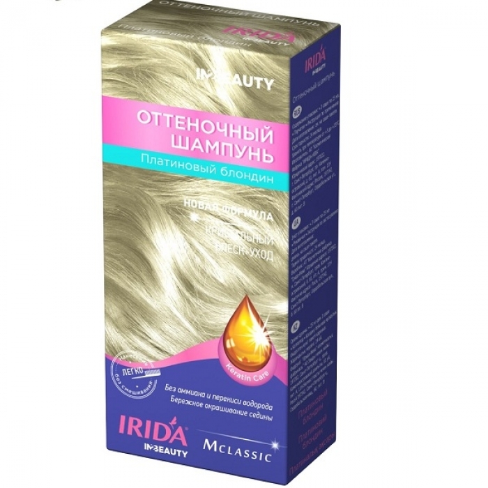 IRIDA-Шампунь оттен. Платиновый блондин 75м