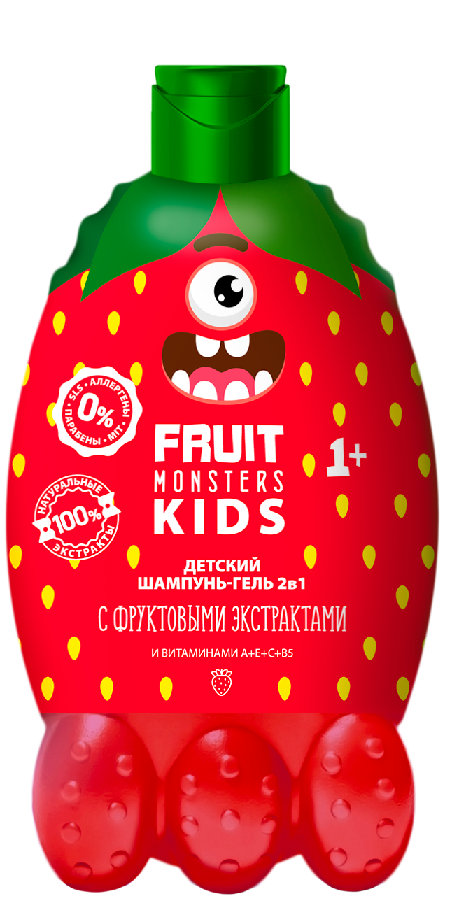ФРУТОМОНСТРЫ Шампунь-гель 2в1 детский Лесные ягоды, 400 мл