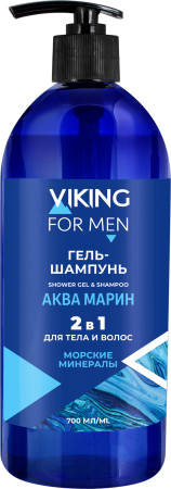 Viking: Гель-шампунь 700мл для тела и волос "Аква Марин"