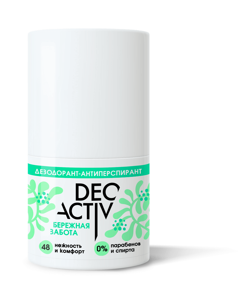 Део Актив Дезодорант-антиперспирант Бережная забота, 50 мл