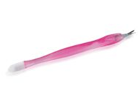 ELLIS Вилка RI 028 д/удаления кутикулы с лопаткой розовая дл.11см