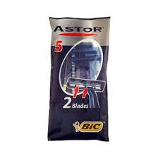 BIC Astor Twin Станок однор. (5шт) сенсетив синий д/норм кожи