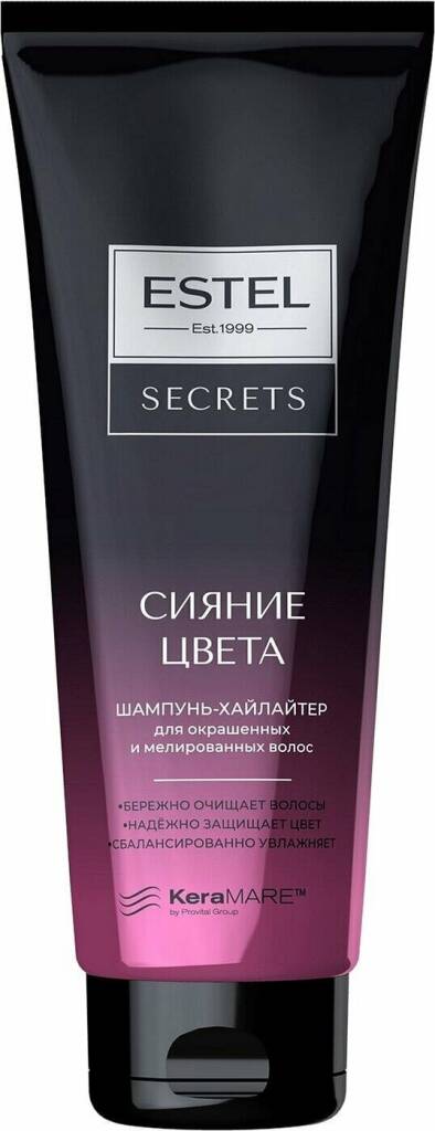 ESTEL"SECRETS"СИЯНИЕ ЦВЕТА"Шампунь-хайлайтер д/окрашен.и мелированных волос 250мл