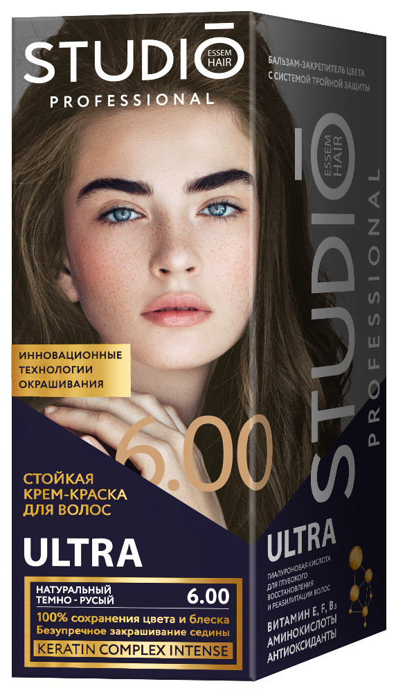 Краска д/волос Студио 6.00 Натуральный темно.русый 50/50/15мл