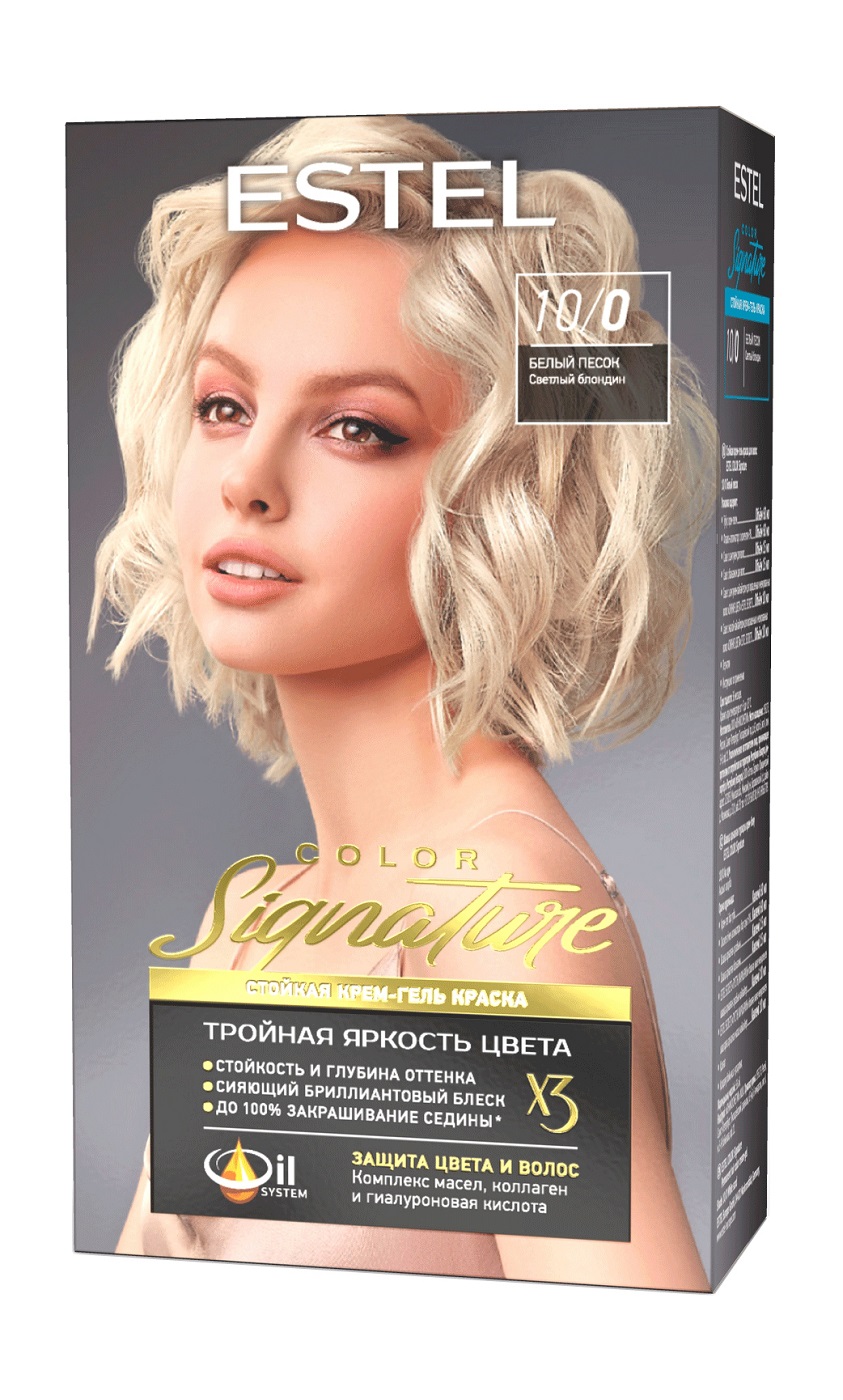 ESTEL COLOR Signature Стойкая крем-гель д/в тон 10/0 Белый песок