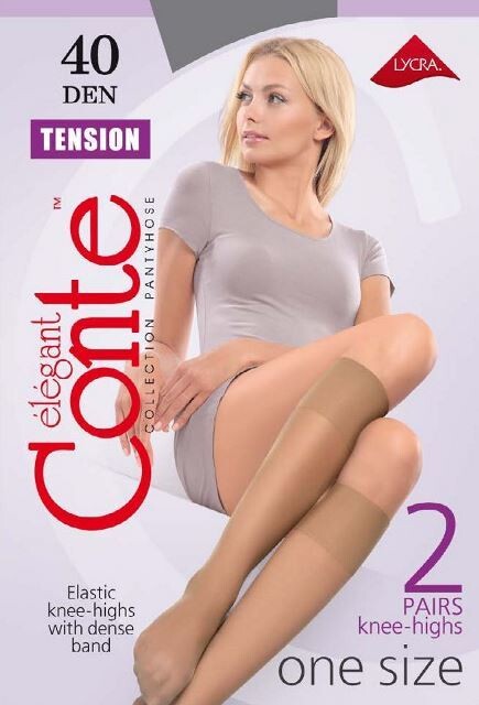 ГОЛЬФЫ CONTE Tension 40d(2 пары) mocca 23-25