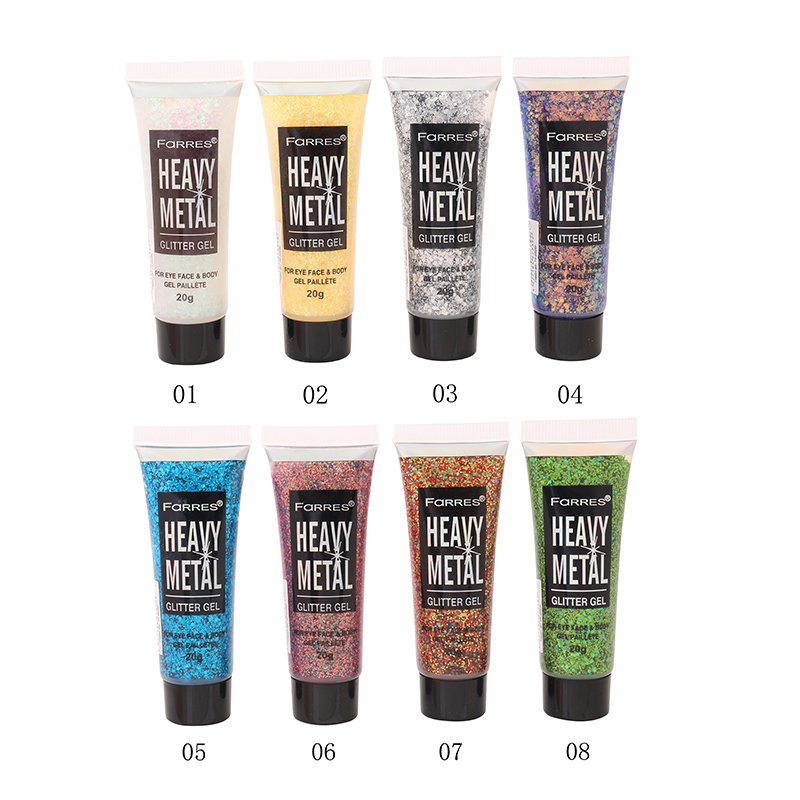 FARRES Глиттер-гель для лица и тела 1239-08 зеленый