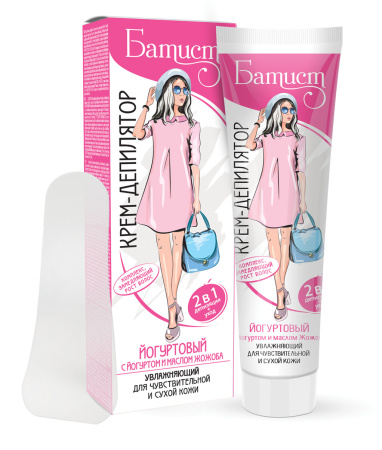 БАТИСТ Крем-депил. ЙОГУРТОВЫЙ увлаж д/чувст и сух.кожи 100мл.