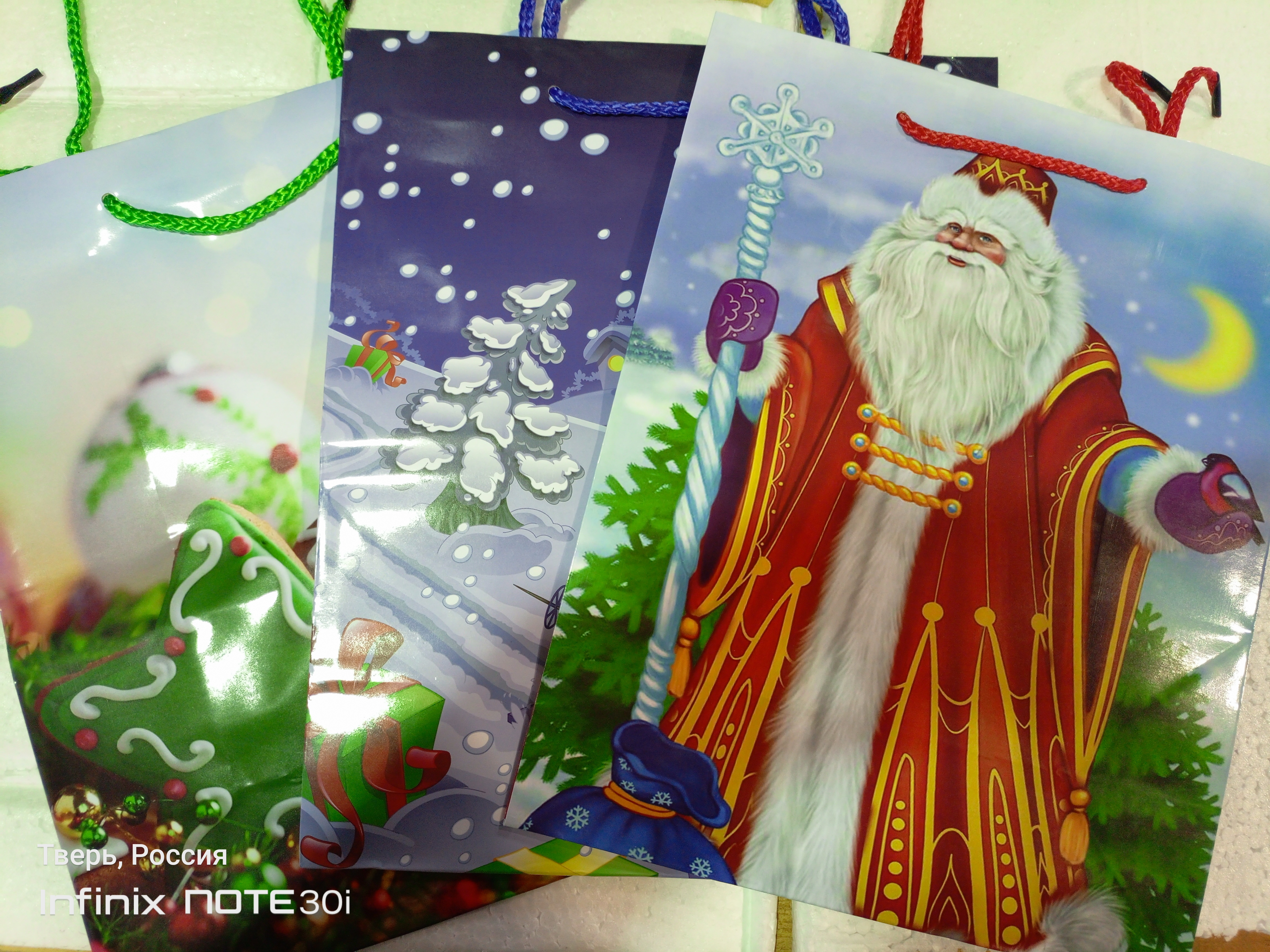 Пакет подарочный Новый год Микс 264*327*136