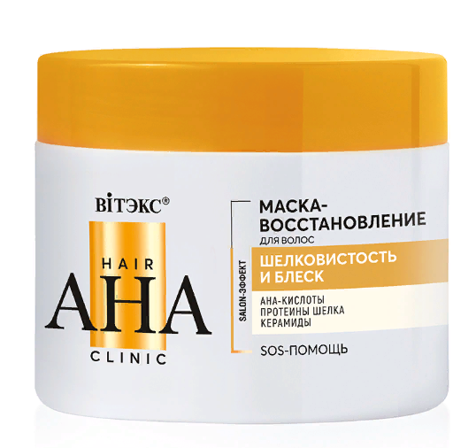 ВИТЕКС Hair AHA Clinic Маска-Восстановление д/волос Шелковистость и Блеск 300мл./14шт