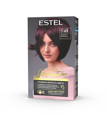 ESTEL COLOR Signature Стойкая крем-гель  д/в тон 5/65 Спелая вишня
