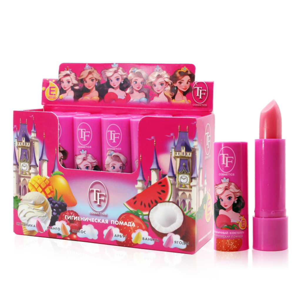 ТF Гигиеническая помада "Принцессы" для детей с витамином Е