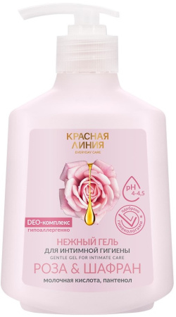 Кр.линия Гель нежный д/интимной гигиены Роза и шафран 250+50мл.