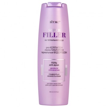 ВИТЕКС SUPER FILLER на терм.воде Гель для душа Двойное Увлажнение, 400 мл./16шт