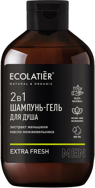 ECL MEN Мужской шампунь и гель д/душа 2в1 Extra Fresh 400 мл