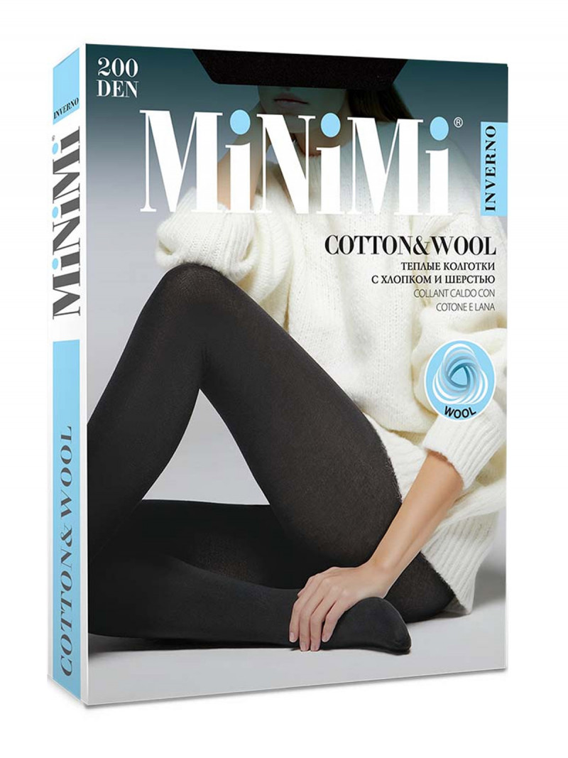 MINIMI Колготки COTTON&WOOL 200 moka 4