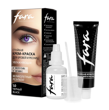Фара Крем-краска для бровей и ресниц тон 1.0 черный