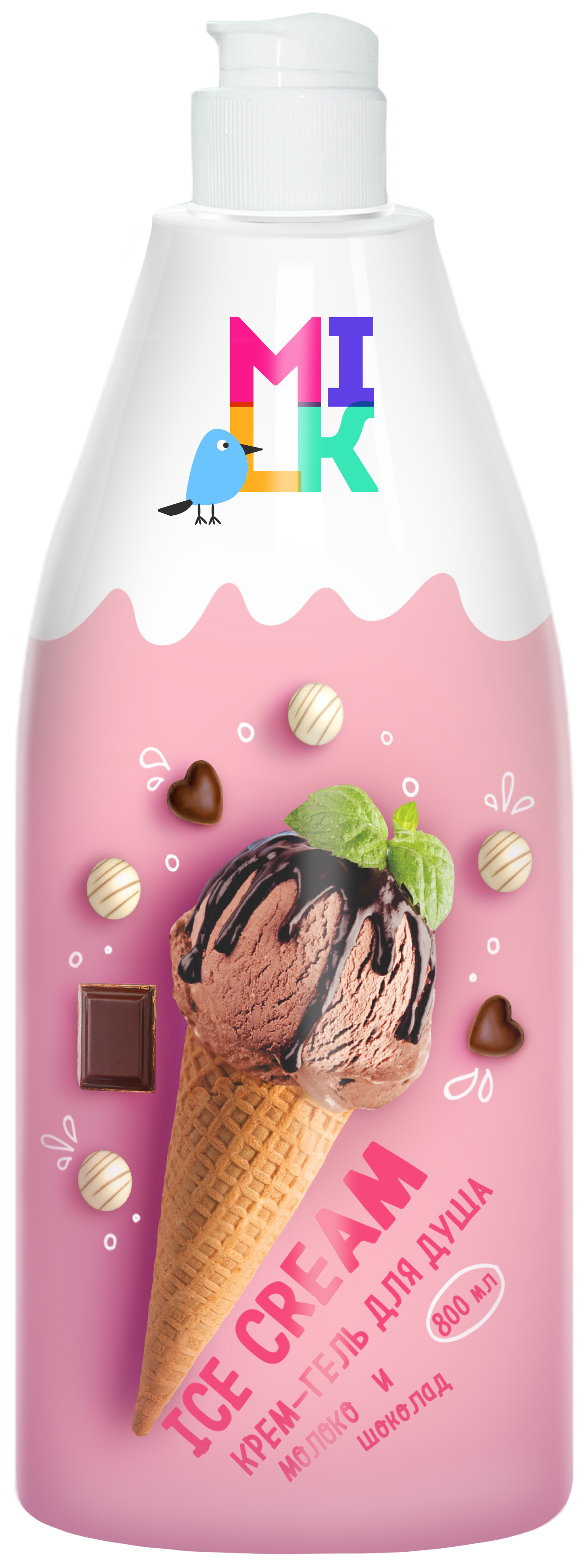 МИЛК ХН Крем-гель д/душа Молоко и шоколад 800мл