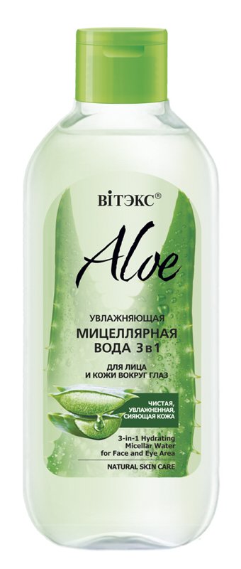 ВИТЭКС ALOE Увлажняющая мицеллярная вода 3в1 д/лица и кожи вокруг глаз 400мл