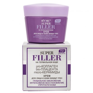 ВИТЕКС SUPER FILLER на терм.воде Крем д/лица и кожи вокр.глаз 70+,д/н, 45мл/12шт