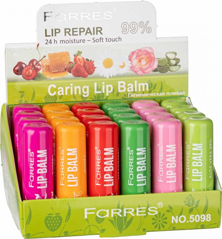 Farres Гигиеническая помада проявляющаяся "Lover me" 24шт