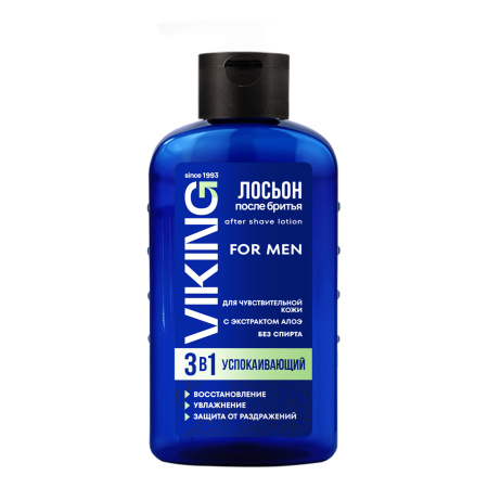 Viking:Лосьон п/бритья 3в1 "Успокаивающий" с экстр. алоэ. 200 мл