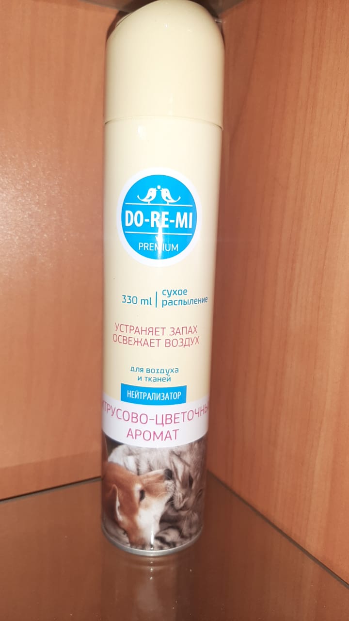 Нейтрализатор запаха домашних животных До-ре-ми Премиум (цитрусовый аромат) 330мл /12шт в кор